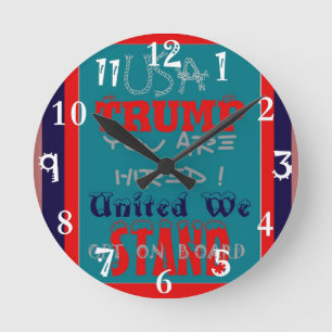 USA-Trumpf werden Sie eingestellt! Vereinigt Runde Wanduhr