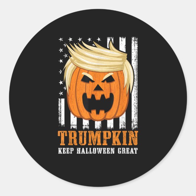 Usa Trumpkin Behielt Halloween Great Funny Runder Aufkleber (Vorderseite)