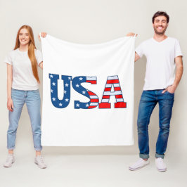 USA Typografie Fleecedecke