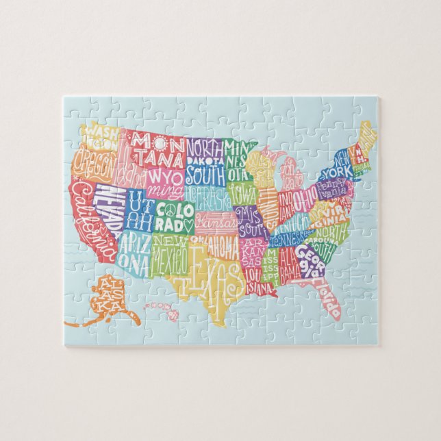 USA Typografie Puzzle (Horizontal)