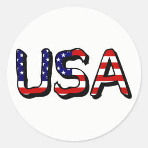USA überlagern sich auf US-Flagge Runder Aufkleber