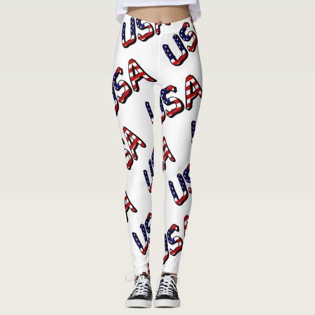 USA überlagern sich bei Flag-Vorlesungen der USA Leggings (Vorderseite)
