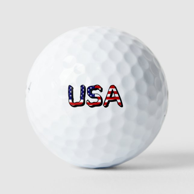 USA überlagert auf US-Flagge be6 gbcnt Golfball (Vorderseite)