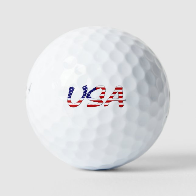 USA überlagert auf US-Flagge be6 gbcnt Golfball (Vorderseite)