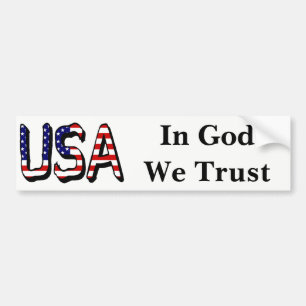 USA überlagert US-Flagge in God We Trust Stkcnt Autoaufkleber