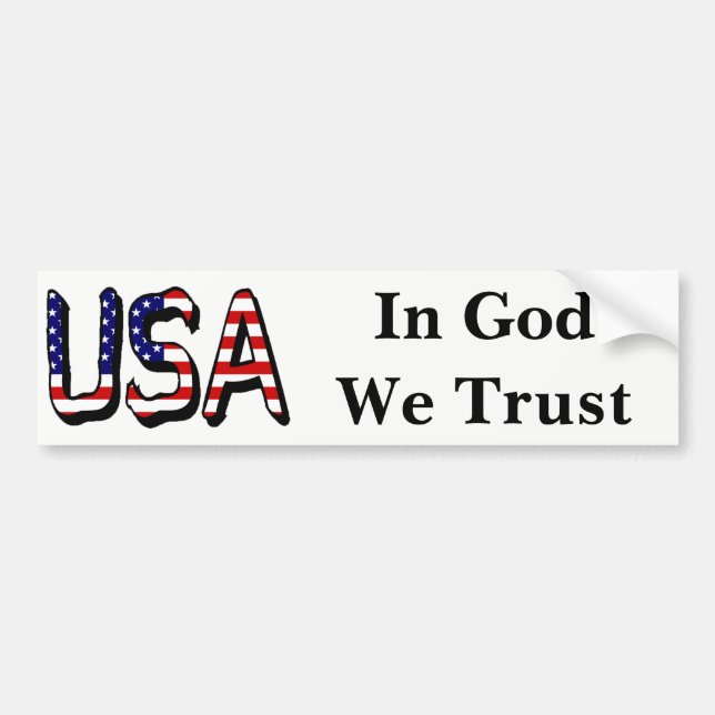 USA überlagert US-Flagge in God We Trust Stkcnt Autoaufkleber (Vorne)
