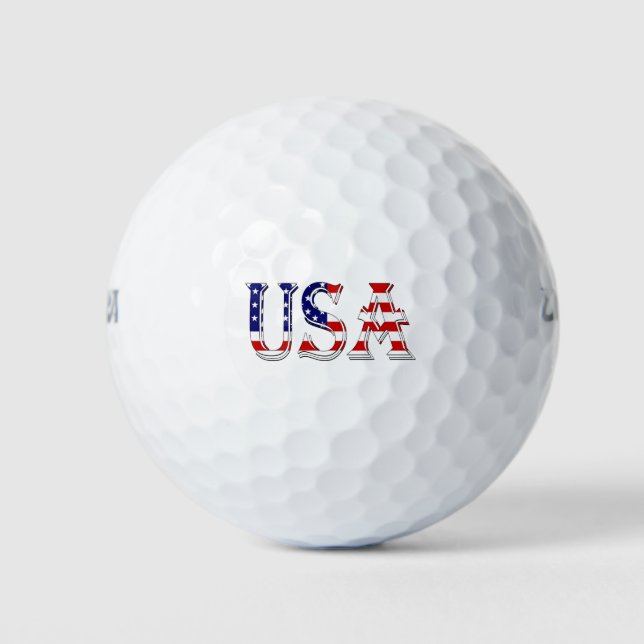 USA überlappen sich auf US Flag wu gbcnt Golfball (Vorderseite)
