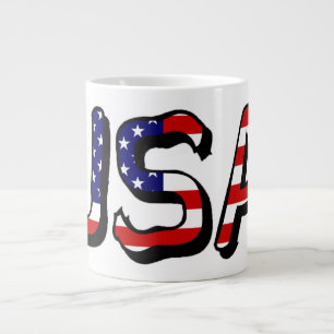 USA überlappen sich auf US-Flagge Jumbo-Tasse