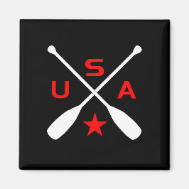 USA überquerte Paddle Oars mit Star Dark Color Magnet