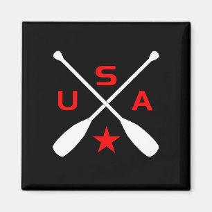 USA überquerte Paddle Oars mit Star Dark Color Magnet