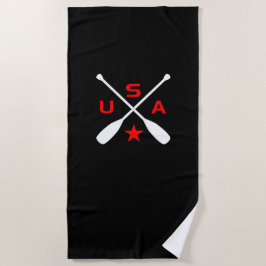 USA überquerte Paddle Oars mit Star Dark Color Strandtuch