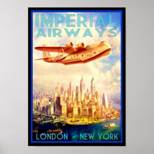 " USA/UK: 1950 New York City - Imerpial Airways Poster