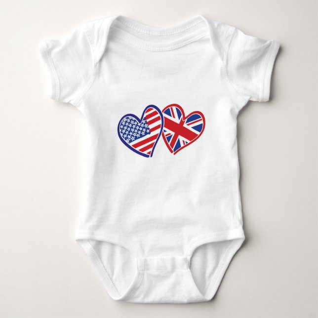 USA - UK-Liebe Baby Strampler (Vorderseite)