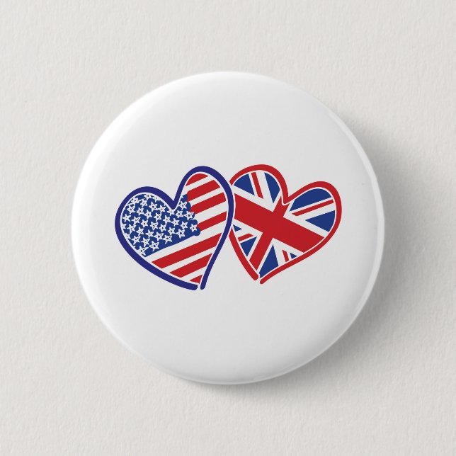 USA - UK-Liebe Button (Vorderseite)