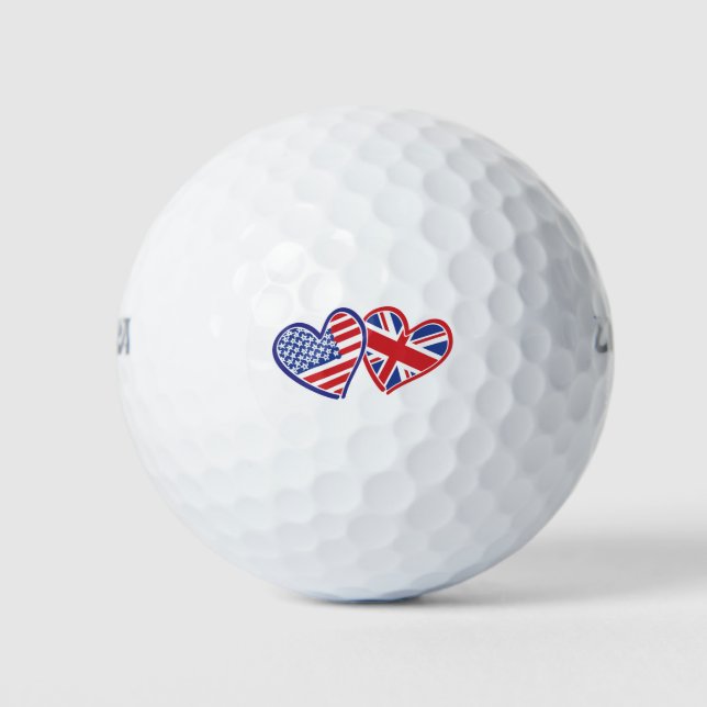 USA - UK-Liebe Golfball (Vorderseite)