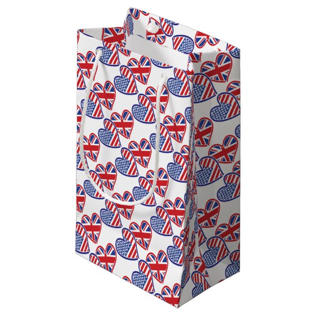 USA - UK-Liebe Kleine Geschenktüte (Vorderseite Schrägansicht)