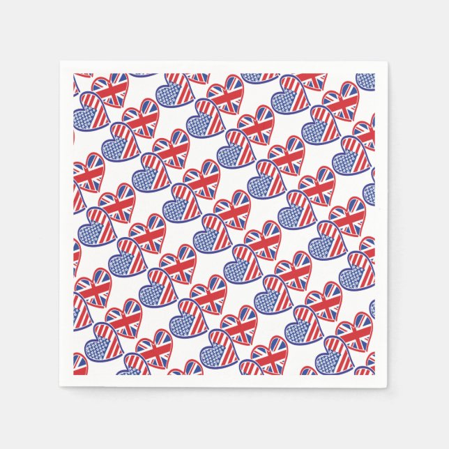 USA - UK-Liebe Serviette (Vorderseite)