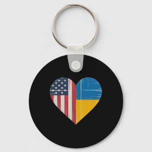 Usa Ukraine Heart - Doppelte Staatsbürgerschaft 3 Schlüsselanhänger