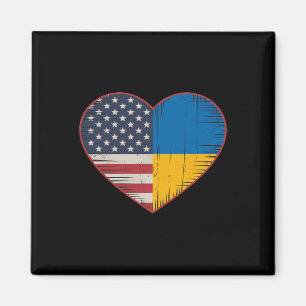 Usa Ukraine Heart - Doppelte Staatsbürgerschaft Magnet