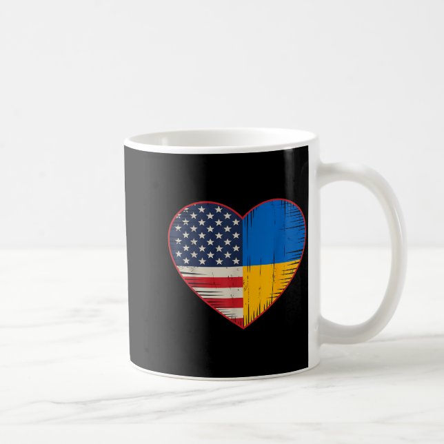 Usa Ukraine Heart - Dual Citizenship  Kaffeetasse (Rechts)