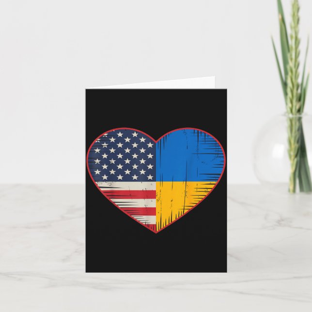Usa Ukraine Heart - Dual Citizenship  Karte (Vorderseite)