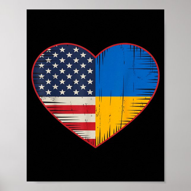 Usa Ukraine Heart - Dual Citizenship  Poster (Vorne)