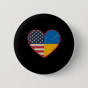 Usa Ukraine Herz - Doppelte Staatsbürgerschaft 2 Button