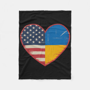 Usa Ukraine Herz - Doppelte Staatsbürgerschaft 2 Fleecedecke