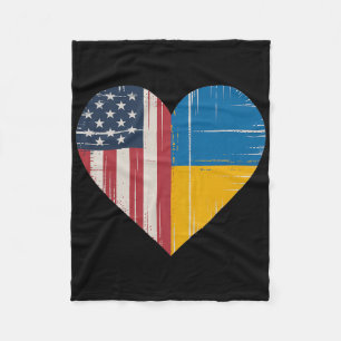 Usa Ukraine Herz - Doppelte Staatsbürgerschaft 3 Fleecedecke