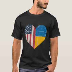 Usa Ukraine Herz - Doppelte Staatsbürgerschaft 3  T-Shirt