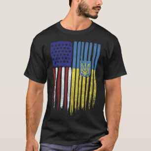 Usa Ukraine Ukrainische Flagge Dreizack Wurzeln  T-Shirt