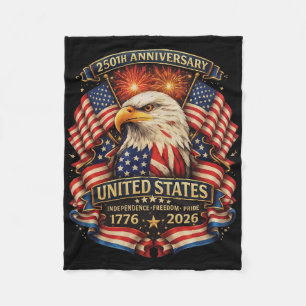USA Unabhängigkeit 250. Jahrestag 1776 2026 Patri Fleecedecke