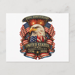 USA Unabhängigkeit 250. Jubiläum 1776 2026 Patri Begleitkarte