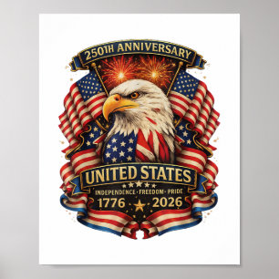 USA Unabhängigkeit 250. Jubiläum 1776 2026 Patri Poster