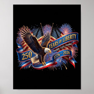 USA Unabhängigkeit Patrioter Adler 250. Jahrestag Poster