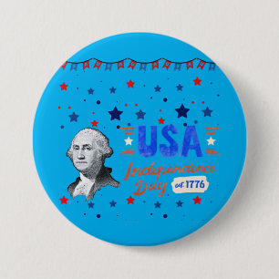 USA Unabhängigkeitstag azurblau Button
