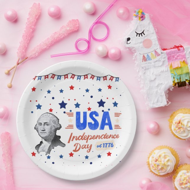 USA Unabhängigkeitstag Pappteller (Party)