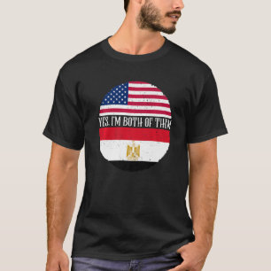 USA und Ägypten Vintage Flaggen Ja ich bin beide T-Shirt