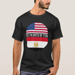 USA und Ägypten Vintage Flaggen Ja ich bin beide T-Shirt