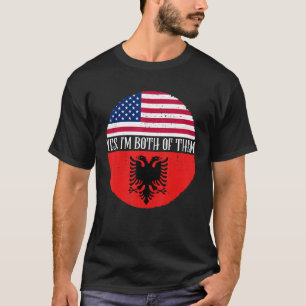 USA und Albanien Vintage Flaggen Ja ich bin beide T-Shirt
