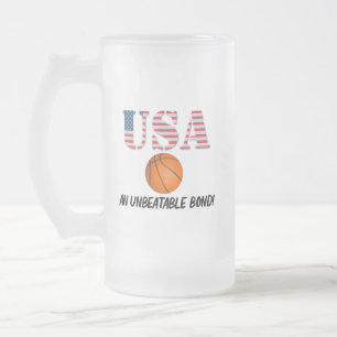 USA und Basketball - Unschlagbarer Bond! Mattglas Bierglas