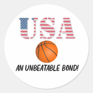 USA und Basketball - Unschlagbarer Bond! Runder Aufkleber