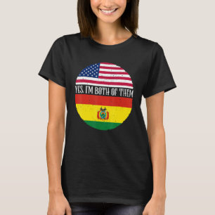 USA und Bolivien Vintage Flaggen Ja ich bin beide T-Shirt