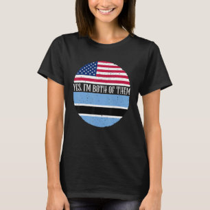 USA und Botswana Vintage Flaggen Ja ich bin beide T-Shirt