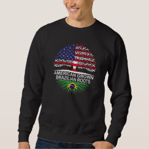USA- und Brasilienflaggen Amerikanisch angebaut Br Sweatshirt