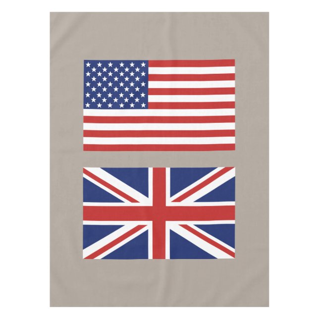 USA und BRITISCHE Flaggen Tischdecke (Vorderseite)