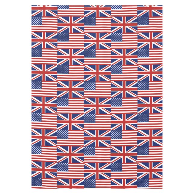 USA und BRITISCHES Flaggen-Muster Tischdecke (Vorderseite)