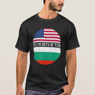 USA und Bulgarien Vintage Flaggen Ja ich bin beide T-Shirt