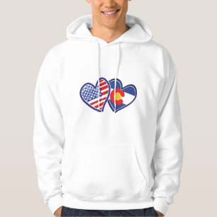 USA und Colorado-Flaggen-Herzen Hoodie