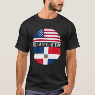 USA und Dominikanische Republik Flaggen Ja ich bin T-Shirt
